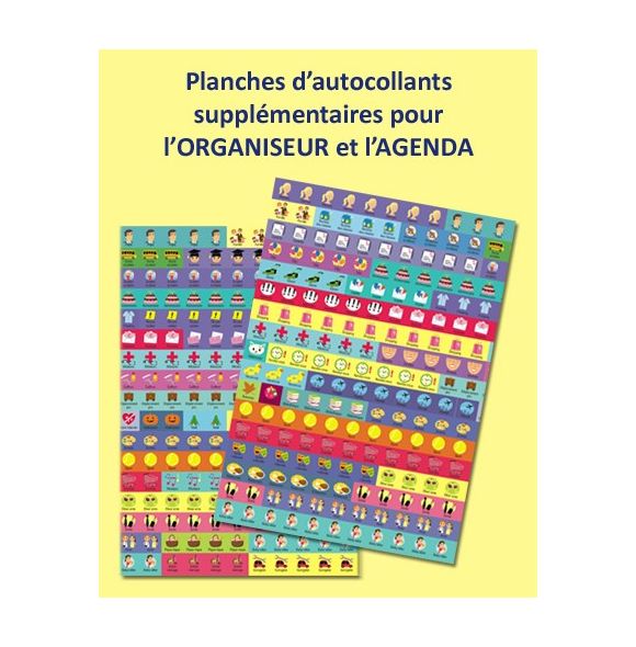 3 planches d'autocollants supplémentaires pour l'organiseur et l