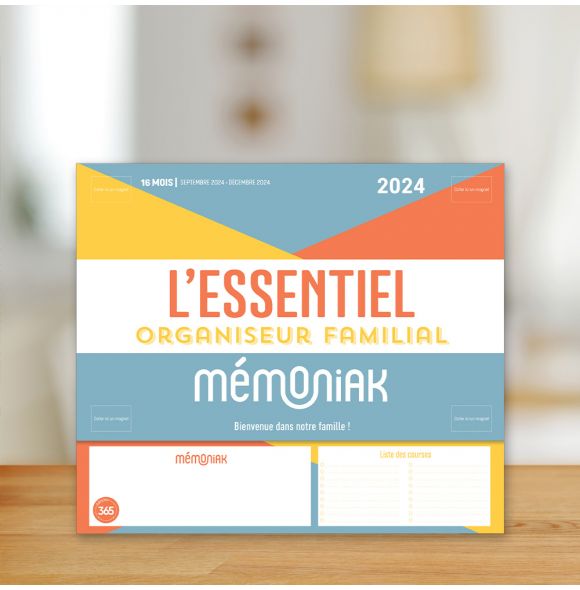 Mini-organiseur familial L Essentiel Mémoniak, calendrier mensuel