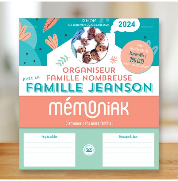 Organiseur familial Mémoniak spécial famille nombreuse avec la Famille  Jeanson 2024