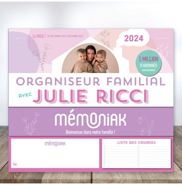 Organiseur Mémoniak avec Julie Ricci, calendrier mensuel (sept