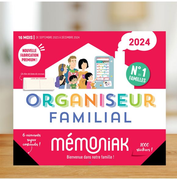 Organiseur familial Mémoniak 2024, calendrier organisation