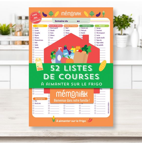 Mémoniak 52 listes de courses à aimanter sur le frigo ET20598 365 PARIS  9782383820598 GADGETS Agendas - Calendriers - Librairie Filigranes