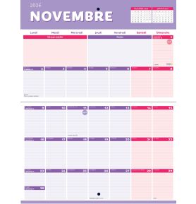 Mini-organiseur familial Mémoniak 2027, calendrier mensuel, septembre 2026-décembre 2027