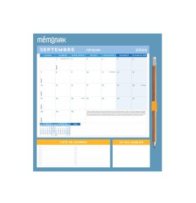 Mémopad calendrier mensuel aimanté 2027 - Mes Indispensables by Mémoniak 12 mois septembre 2026-août 2027
