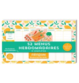 Bloc aimanté de 52 menus hebdomadaires à compléter Mémoniak nouvelle édition