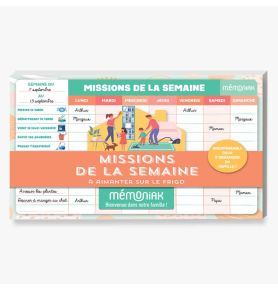 Missions de la semaine Mémoniak - bloc aimanté à compléter - nouvelle édition