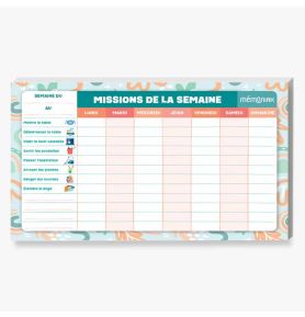 Missions de la semaine Mémoniak - bloc aimanté à compléter - nouvelle édition