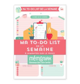 Bloc de 52 listes aimantés - Ma to-do list de la semaine Mémoniak - nouvelle édition