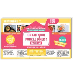 Bloc On fait quoi pour le diner ? 12 mois, septembre 2026-août 2027