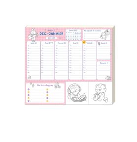 Ma semaine organisée à colorier avec Mimi Cozy 2027 12 mois janvier-décembre