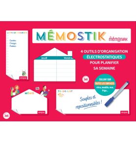 Mémostik by Mémoniak - 4 outils stickers électrostatiques pour organiser le quotidien 