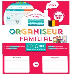 Organiseur familial Mémoniak spécial Belgique 2027 - 16 mois, septembre 2026-décembre 2027