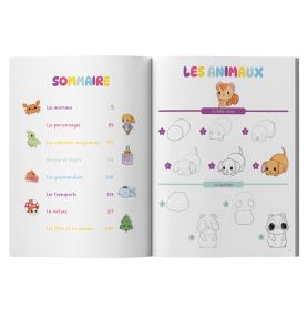 1000 modèles ultra-simples à dessiner en pas à pas Kawai