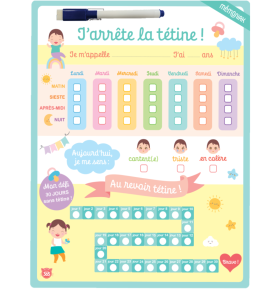 Tableau effaçable - J'arrête la tétine ! 