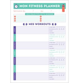 Mon fitness planner pour suivre mes entraînements chaque semaine !