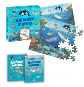 Coffret puzzle documentaire - Animaux marins