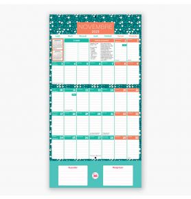 Organiseur calendrier mensuel aimanté sept. 2025-déc 2026 - Ambiance florale