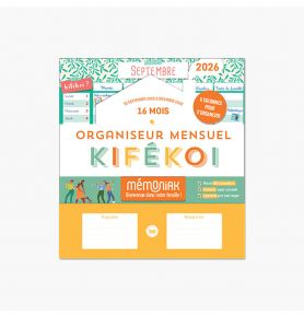 Organiseur calendrier mensuel aimanté Kifékoi sept. 2025-déc. 2026 par colonne
