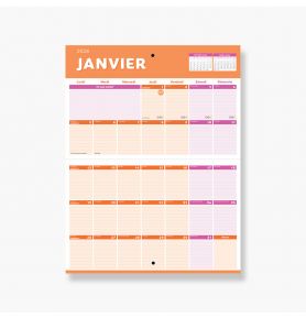 Mini-organiseur familial Mémoniak 2026, calendrier mensuel, sept. 2025 à déc. 2026