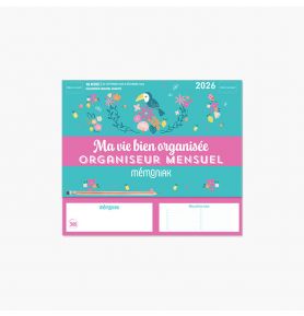 Mini-organiseur Mémoniak Ma vie bien organisée, calendrier mensuel sept. 2025- déc. 2026 