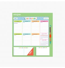 Mémopad calendrier hebdomadaire bloc aimanté 2026 pour s'amuser en famille, sept. 2025-août 2026