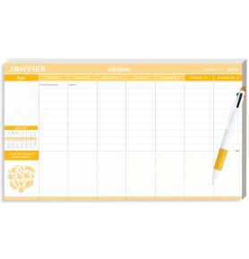 Calendrier hebdomadaire janvier-décembre 2026 - Pad aimanté avec stylo 4 couleurs