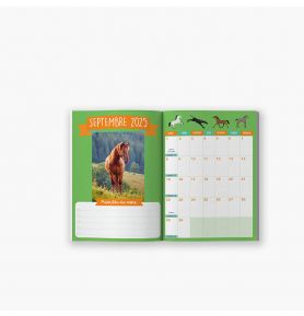 Agenda scolaire 2025-2026 Chevaux & poneys