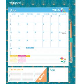 Mémopad Calendrier mensuel aimanté 2026 - Design (12 mois)