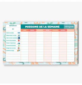 Missions de la semaine Mémoniak - bloc aimanté à compléter - nouvelle édition