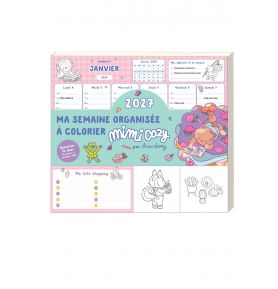 Ma semaine organisée à colorier avec Mimi Cozy 2027 12 mois janvier-décembre