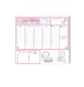 Ma semaine organisée à colorier avec Mimi Cozy 2027 12 mois janvier-décembre