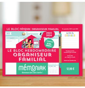 Mini-organiseur familial L Essentiel Mémoniak, calendrier mensuel (sept.  2023- déc. 2024): 9782383823353: : Books