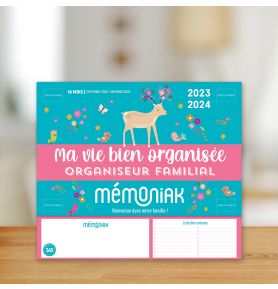 Mini-organiseur Mémoniak Ma vie bien organisée, calendrier mensuel sept. 2023- déc. 2024