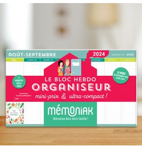 Le bloc hebdo organiseur mini prix & ultra compact 2023-2024, 12 mois