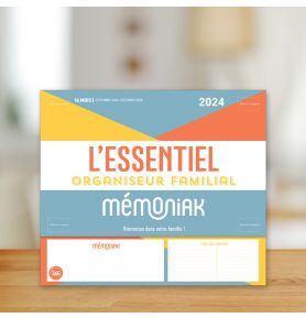 Mini-organiseur familial L’Essentiel Mémoniak 2024, calendrier familial mensuel (sept. 2023- déc. 2024)