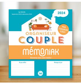 Organiseur Mémoniak spécial Couple 2024, calendrier mensuel (sept. 2023- déc. 2024)