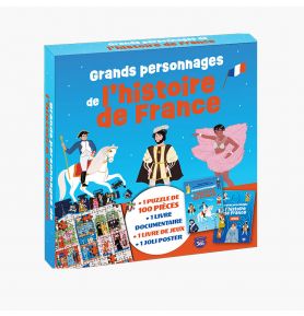 Coffret puzzle documentaire - Grands personnages de l'histoire de France