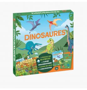 Coffret puzzle documentaire - Dinosaures