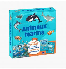 Coffret puzzle documentaire - Animaux marins