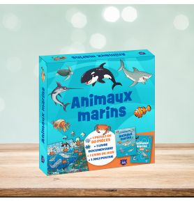 Coffret puzzle documentaire - Animaux marins