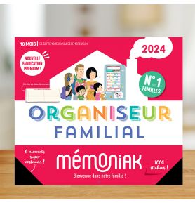 Organiseur familial Mémoniak 2024, calendrier familial mensuel (sept. 2023- déc. 2024)