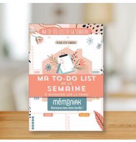 Ma to-do list de la semaine Mémoniak - bloc aimanté de 52 listes à compléter version orangée