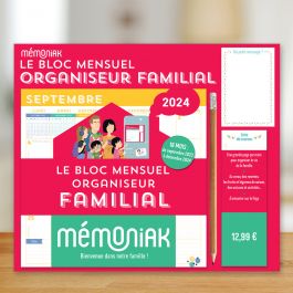 Le Bloc hebdomadaire organiseur familial Mémoniak, calendrier sept. 2023 -  août 2024